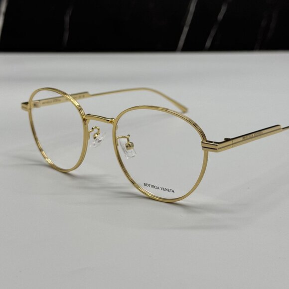 NEW BOTTEGA VENETA BV1016OA 002 ROUND GOLD UNISEX EYEGLASSES BOTTEGA VENETA - Picture 7 of 10